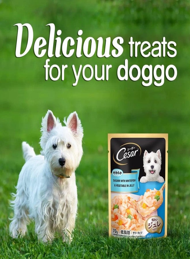 Cesar Premium Adult Wet Dog Food, Sasami with Whitefish & Vegetables in Jelly, 16 Pouches (16x70g) - Image 4