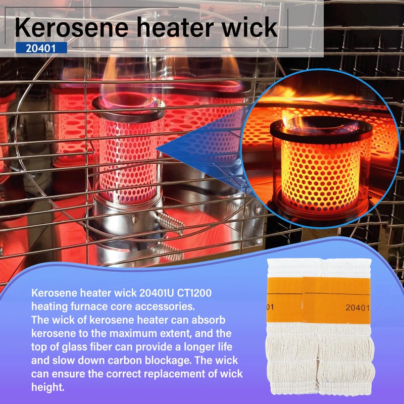 Irnyso Heater Oil Kerosene Lamp Wick 20401U CT1200 5.7''Wide x 7" Long fits Duraheat Dyna Glo RMC55-R7 RMC55-R7B Envirotemp Heatmate Keroheat Kerojet Kero-World Sengoku Mega etc - Image 4