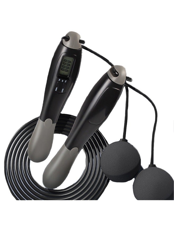 GRKC Wired and Wireless Jump Rope with Counter, Suitable for Fitness, Home, Indoor or Outdoor Exercise, Workout, Crossfit, Gym, Ideal for Men, Women, Adults, and Kids，Black - Image 1