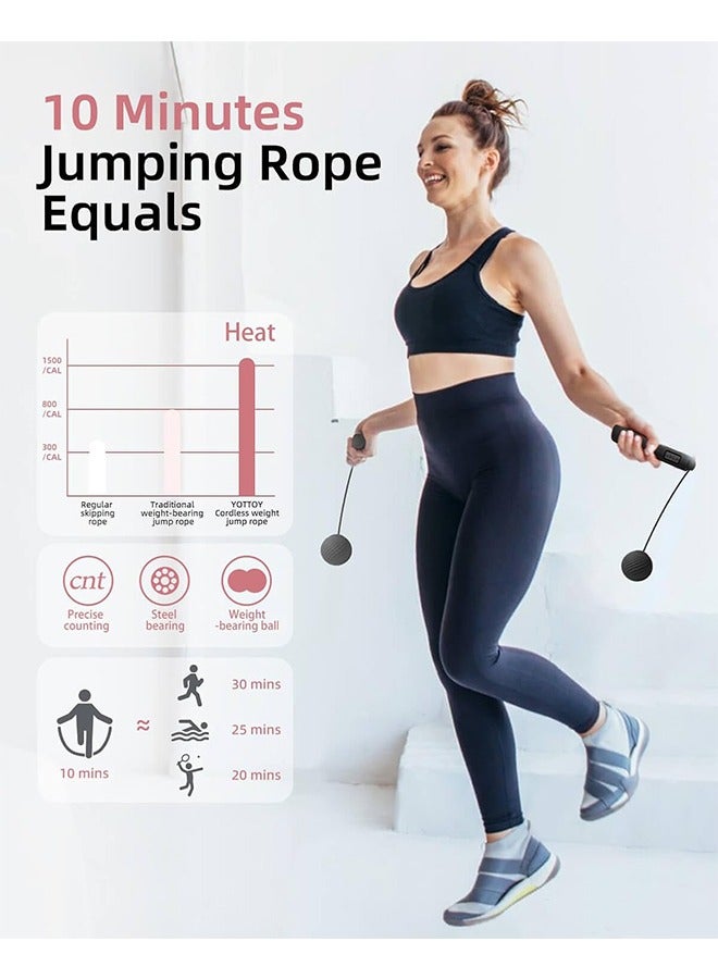 GRKC Wired and Wireless Jump Rope with Counter, Suitable for Fitness, Home, Indoor or Outdoor Exercise, Workout, Crossfit, Gym, Ideal for Men, Women, Adults, and Kids，Black - Image 2