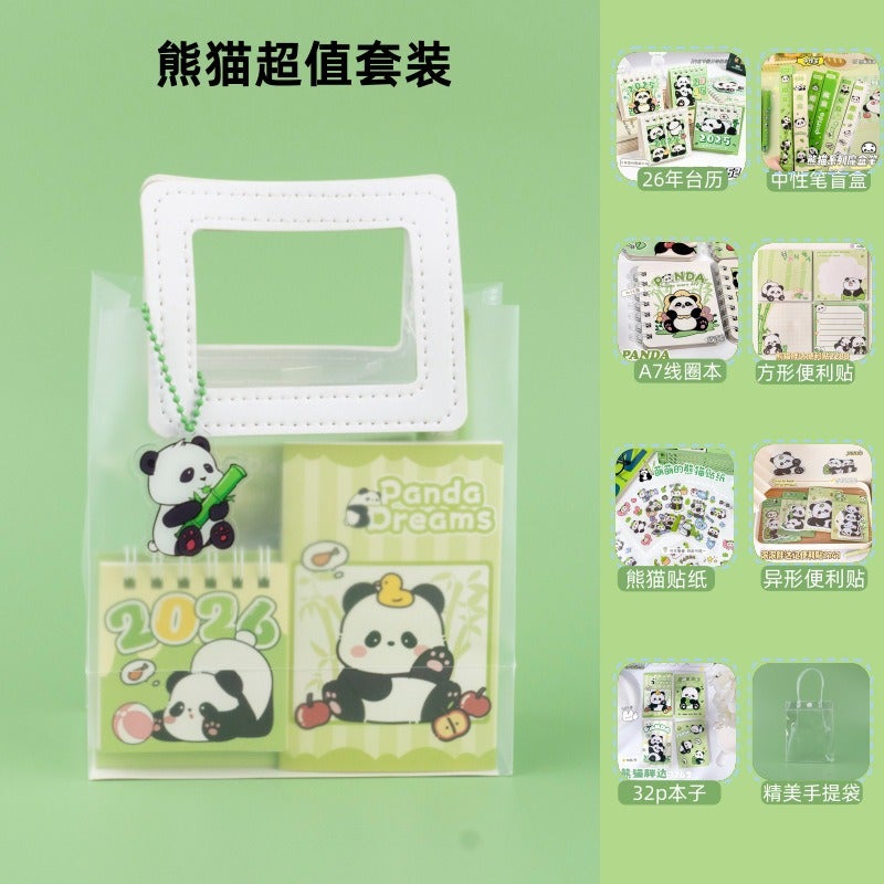 High Beauty Value Cartoon Hand Account Book Stationery Set Gift Box Hand Account Notebook Set Children Primary School Students Gift - Image 1