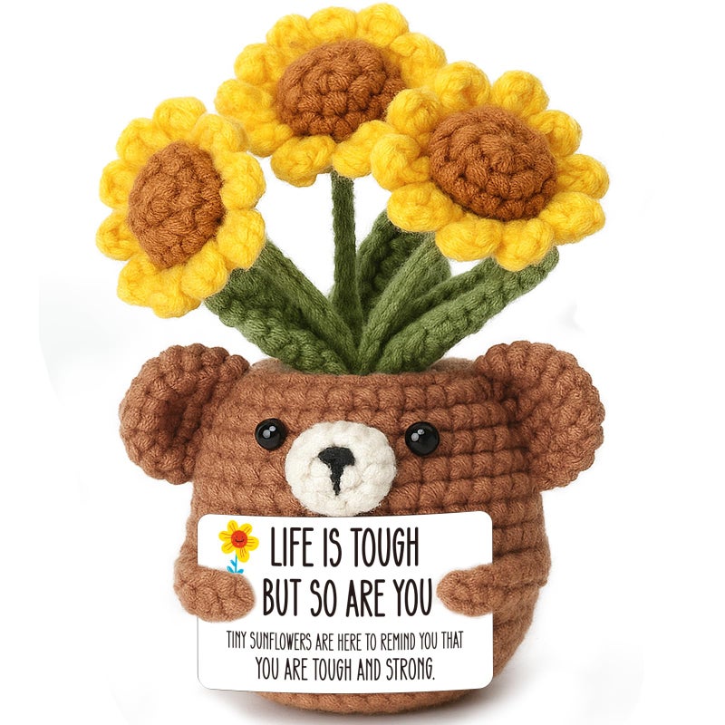 Jettryran Retirement Sunflower Gifts for Women Inspirational Cheer Thoughtful Nurse Gifts for Women Get Well Going Away Farewell Thank You Gift for Coworker Life is Tough But So are You Office Sunflower Decor - Image 1