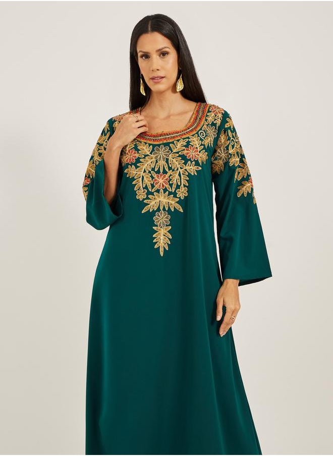 Maxim Creation Embroidered Square Neck A-Line Jalabiya by Styli  - Image 3