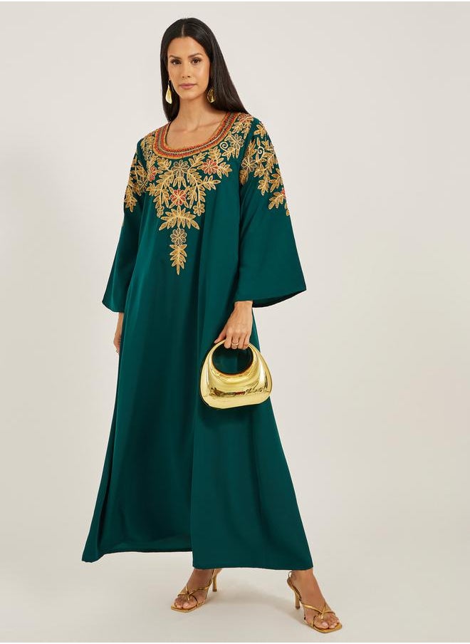 Maxim Creation Embroidered Square Neck A-Line Jalabiya by Styli  - Image 2