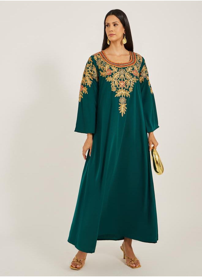 Maxim Creation Embroidered Square Neck A-Line Jalabiya by Styli  - Image 1