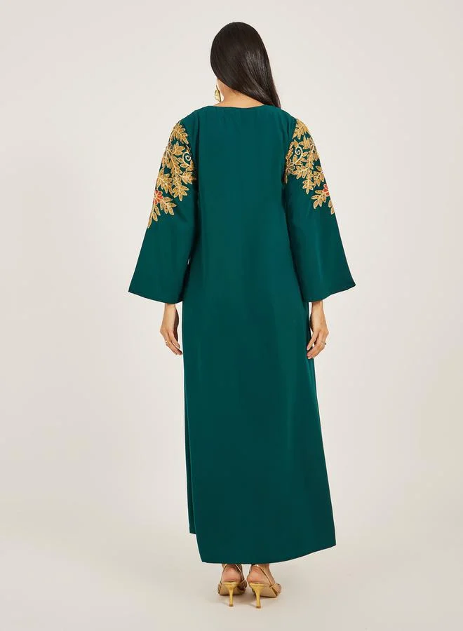 Maxim Creation Embroidered Square Neck A-Line Jalabiya by Styli