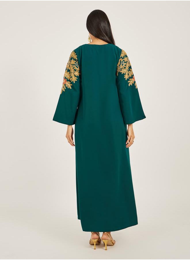 Maxim Creation Embroidered Square Neck A-Line Jalabiya by Styli  - Image 5