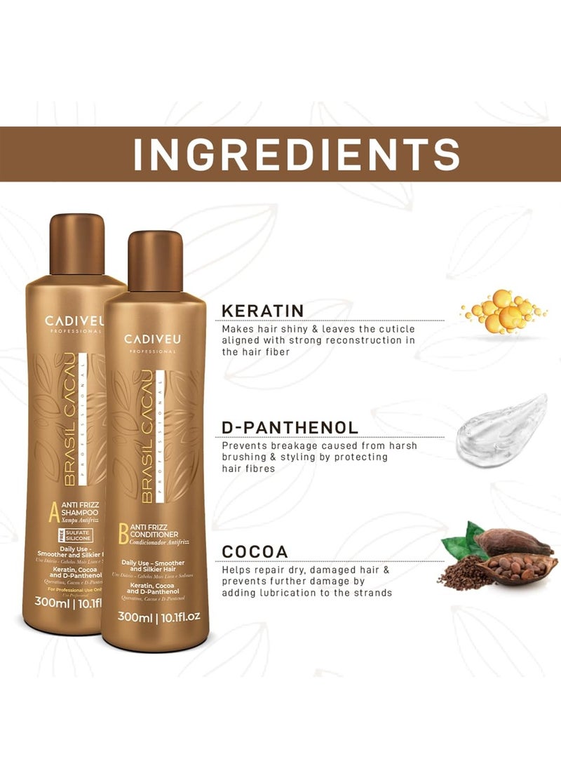 Brasil Cacau Brasil Cacau Sulfate Free Shampoo & Conditioner - 300ml for Enhanced Natural Curls - Image 4