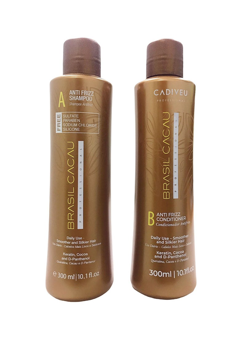 Brasil Cacau Sulfate Free Anti Frizz Shampoo and Conditioner 300ml 
