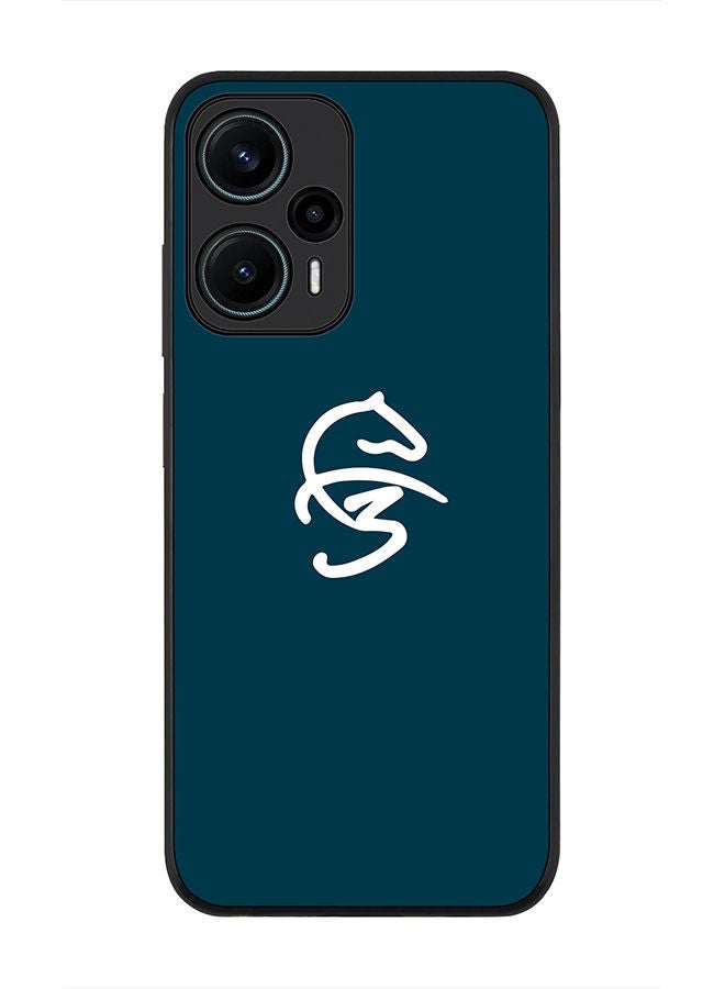 Stylizedd Rugged Black edge case for Xiaomi Poco F5 5G / Xiaomi Redmi Note 12 Turbo 5G Slim fit Soft Case Flexible Rubber Edges Anti Drop TPU Gel Thin Cover - Faz3 Icon Blue - Image 1