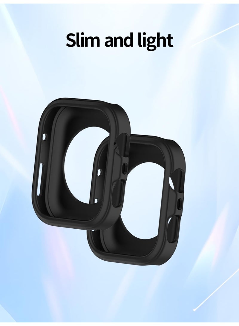 2 Pack Case for Huawei FIT4 Pro Smartwatch Hollow-Out Design,Shockproof Semi-Around TPU Protective Case Cover for FIT4 Pro Watch Accessories-Black - Image 3