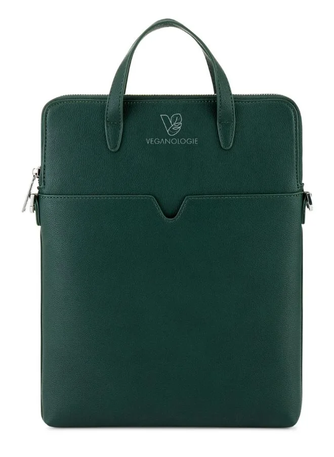 Veganologie Jupiter Laptop Bag 13" in Green Made From 15 Recycled Bottles