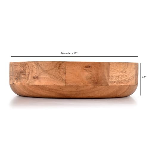 Kaizen Casa Wooden Round Shaped Serving Bowl for Fruit,Dessert Platter Tray Dish Kitchen Dining Fruit,Dessert,Snack - Image 5