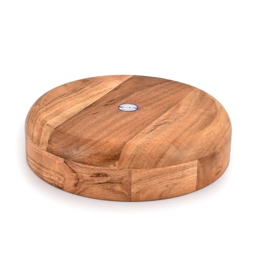 Kaizen Casa Wooden Round Shaped Serving Bowl for Fruit,Dessert Platter Tray Dish Kitchen Dining Fruit,Dessert,Snack - Image 4
