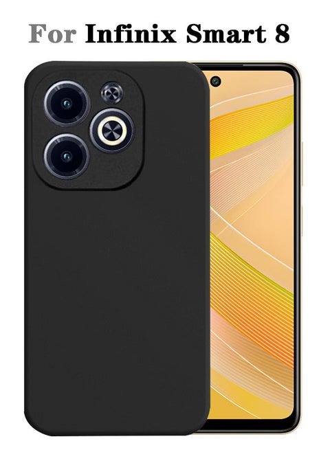 غطاء حماية واقٍ لهاتف Infinix Smart 8 4G باللون الأسود مصنوع من مواد مطورة صديقة للبيئة وغير ضارة