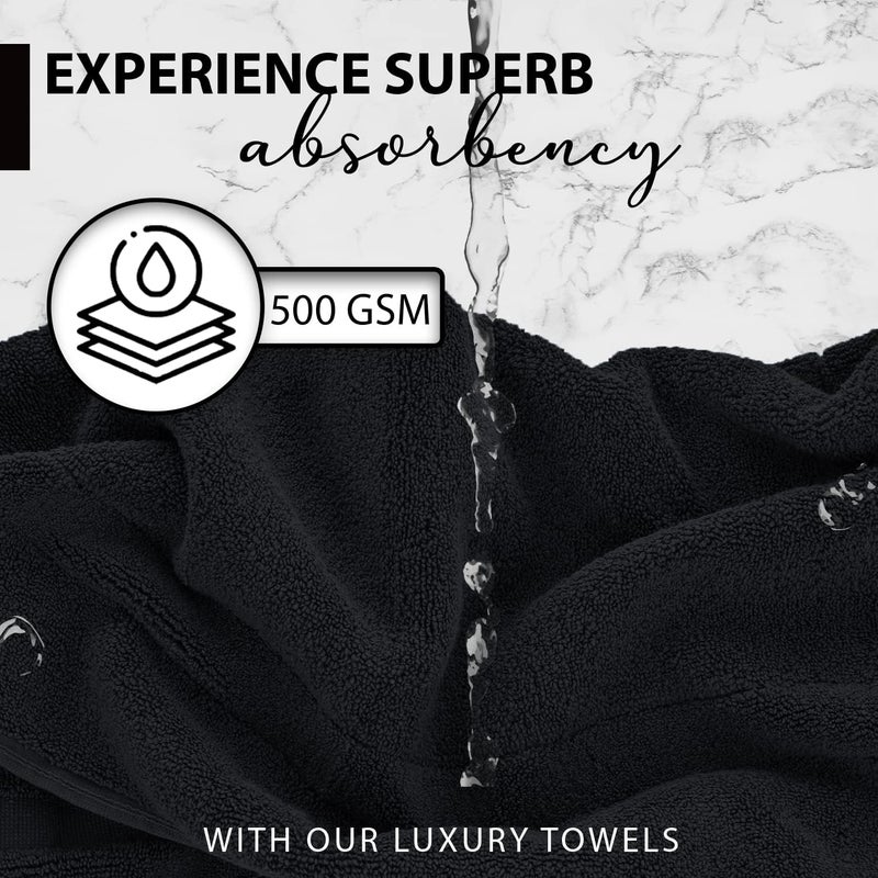 KAHAF COLLECTION 100% Cotton Bath Towels, 24x48 Pack of 6 Towels, Quick Dry, Highly Absorbent, Soft Feel Towel, Gym, Spa, Bathroom, Shower, Pool, Luxury Soft Towels (Grey, 24x48-6 Pack) - Image 3