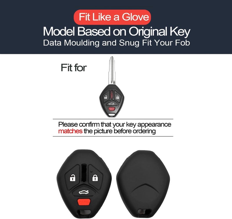 INFIPAR Silicone Key Fob Cover for Mitsubishi - Image 2