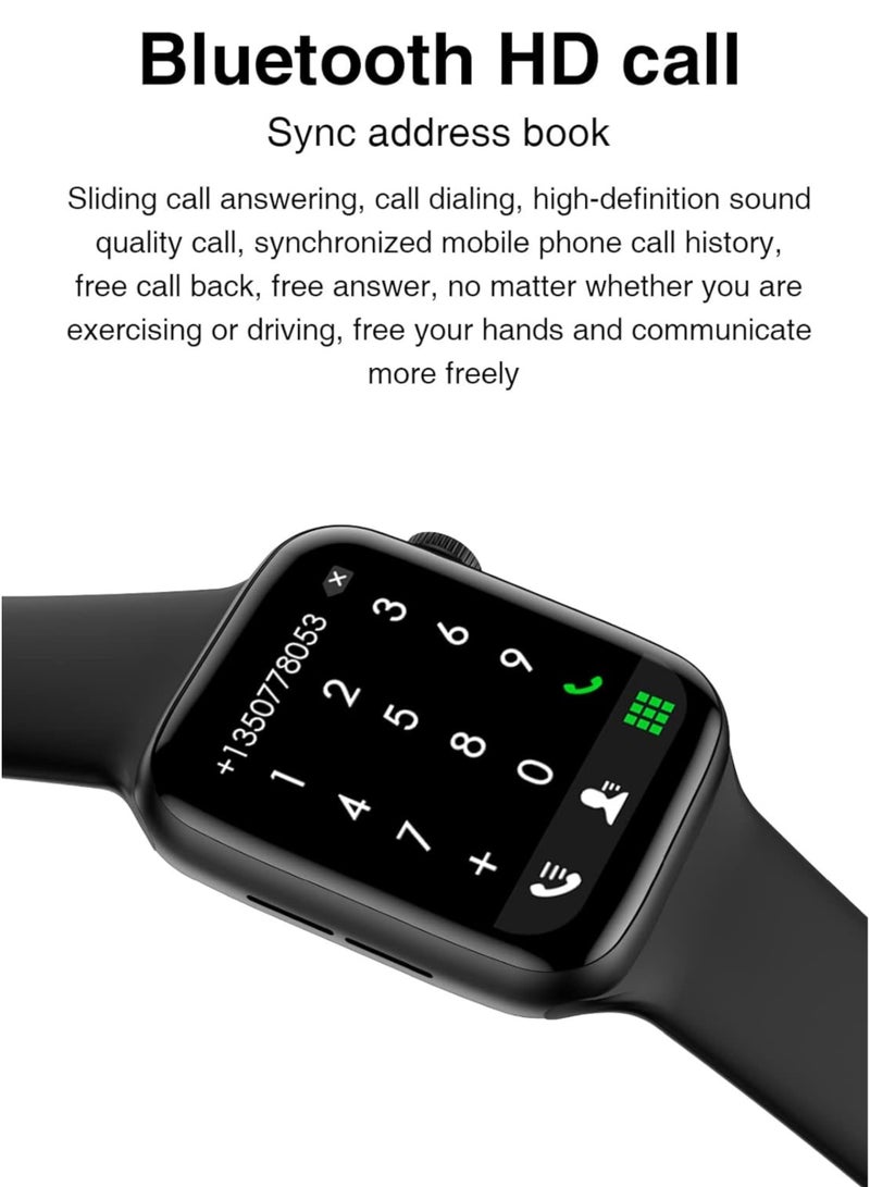 Wisme X71 Smart Watch Black with 3 Silicone Straps + Metal Strap, Bluetooth Calling, HD Touch Display, Health & Fitness Manager, Heart Rate Monitor, Blood Oxygen Monitor, Sleep Tracking, Sports Modes, Smart Notifications, Long Battery Life, Android & iPhone Compatible - Image 2