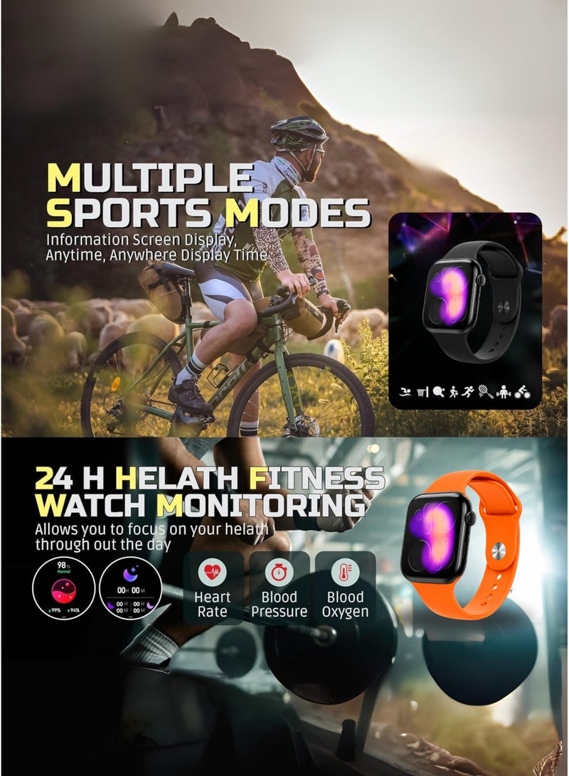 Wisme X71 Smart Watch Black with 3 Silicone Straps + Metal Strap, Bluetooth Calling, HD Touch Display, Health & Fitness Manager, Heart Rate Monitor, Blood Oxygen Monitor, Sleep Tracking, Sports Modes, Smart Notifications, Long Battery Life, Android & iPhone Compatible - Image 3