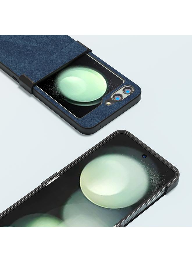 اس-توب جراب لهاتف Samsung Galaxy Z Flip5 من ABEEL، جراب هاتف من جلد البولي يوريثان ثلاثي المراحل بحافة سوداء - Image 3