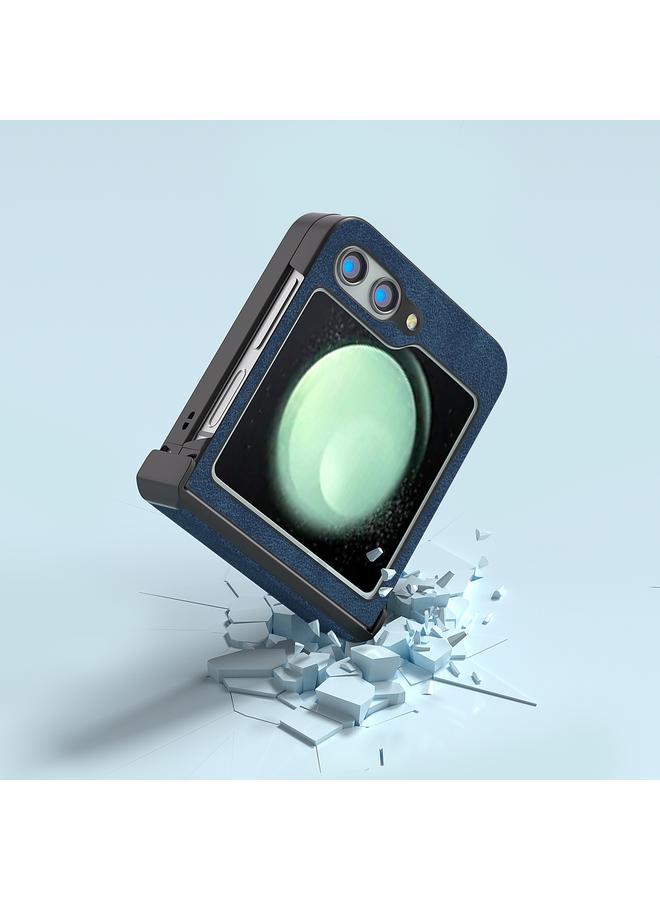 اس-توب جراب لهاتف Samsung Galaxy Z Flip5 من ABEEL، جراب هاتف من جلد البولي يوريثان ثلاثي المراحل بحافة سوداء - Image 5