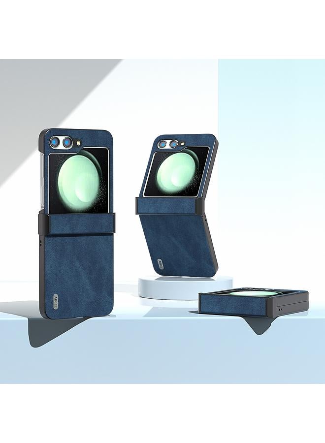 اس-توب جراب لهاتف Samsung Galaxy Z Flip5 من ABEEL، جراب هاتف من جلد البولي يوريثان ثلاثي المراحل بحافة سوداء - Image 2