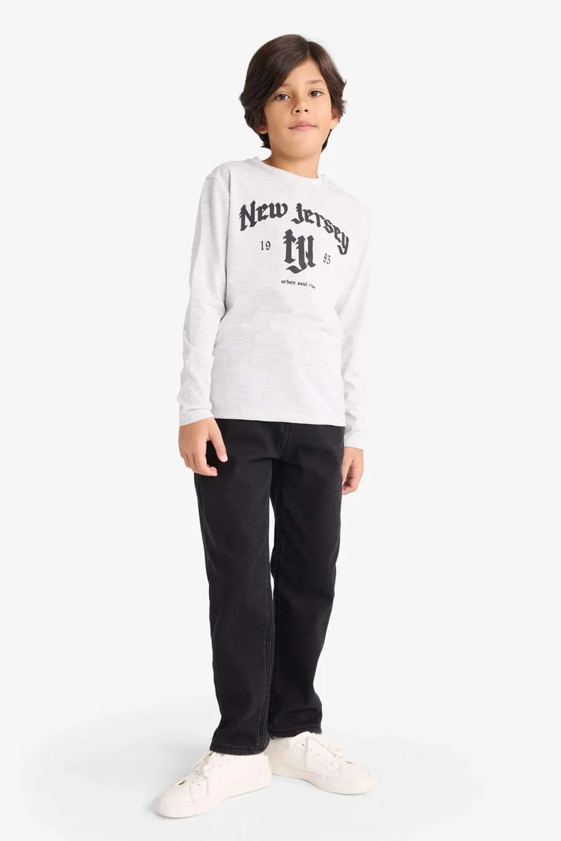 DeFacto Boys Regular Fit Crew Neck Long Sleeve T-Shirt