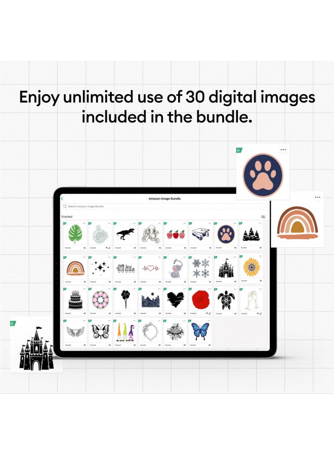 Cricut مجموعة كريكت ميكر 3 ومكتبة المحتوى الرقمي - تتضمن 30 صورة في تطبيق تصميم سبيس - آلة قطع ذكية، أسرع بمعدل 2X وقوة قطع 10X، تقطع أكثر من 300 مادة، زرقاء - Image 3