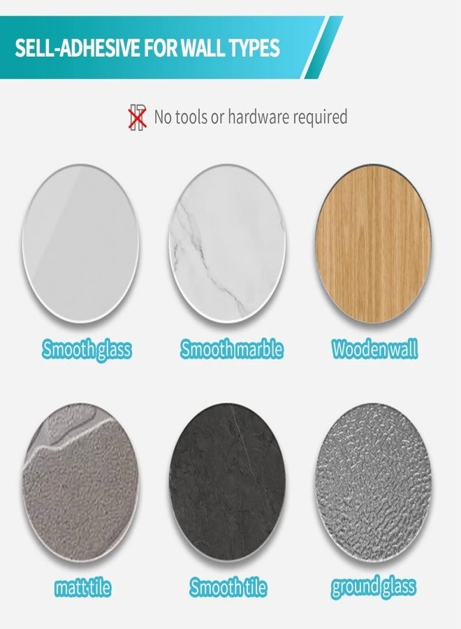 4-Pack Mop and Broom Holder Wall Mount - No Drilling Required Sturdy and Durable Stainless Steel Wall Mount, Tool Organizer with Hooks, Self-Adhesive Storage Rack - Image 5