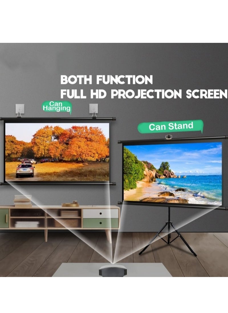 FlashHawk Updated Projector Screen - 120 inch Indoor Outdoor Projector Screen with Stand 16:9, 4K HD Projector Screen for Outdoor and Indoor Wall Hanging 2 IN 1 with Carry Bag, Ground Nails, For home theater, backyard, and camping  - Image 3