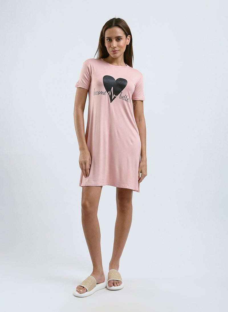 Mesery Sleepshirt Cotton Short Sleeves Printed  - Image 1