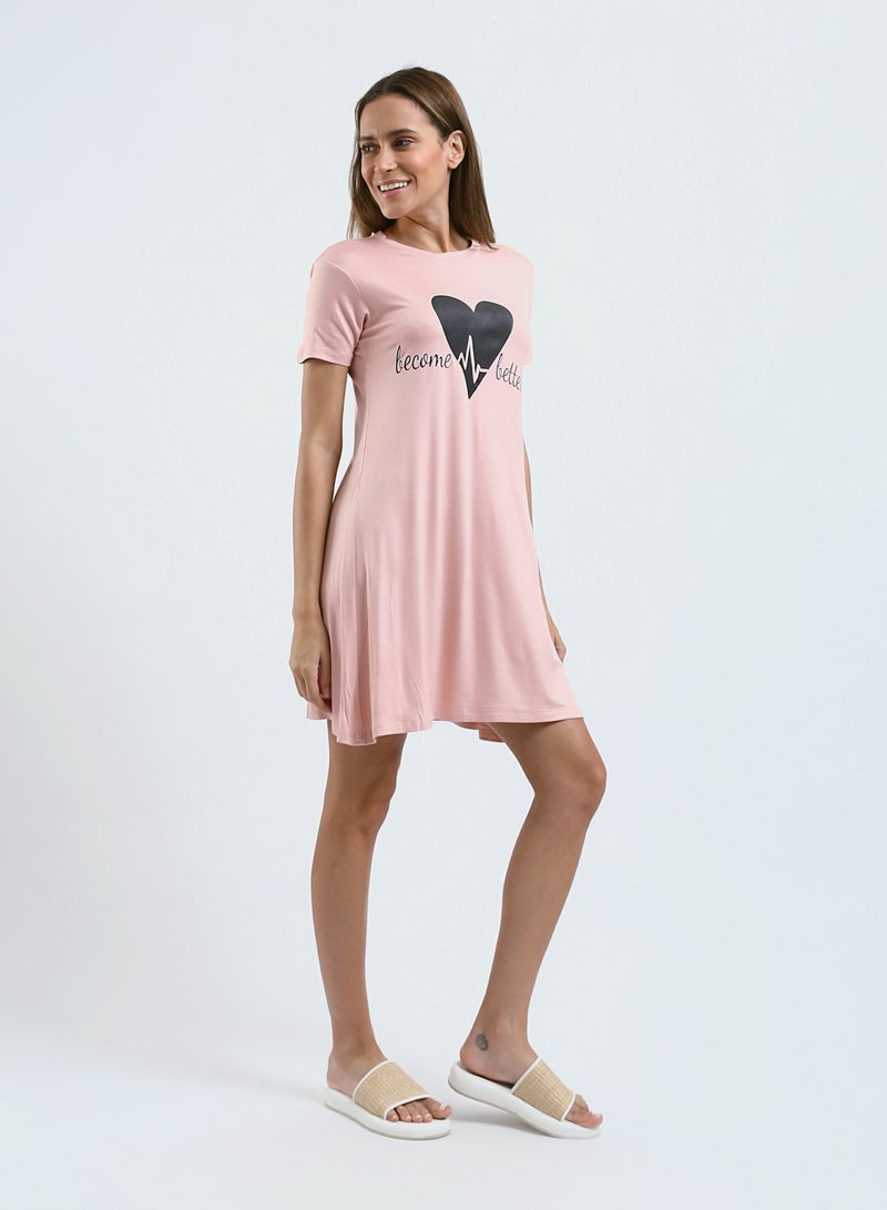 Mesery Sleepshirt Cotton Short Sleeves Printed  - Image 2
