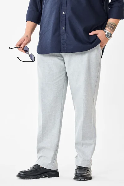 SNITCH Regular Fit Plus Size Stretch Trousers