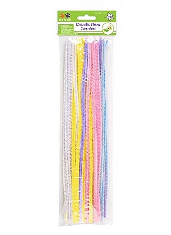 Krafty Kids Pastel Spring Colors Fuzzy Craft Sticks Pipe Cleaners 40 Count 12 Inches Long  - Image 3