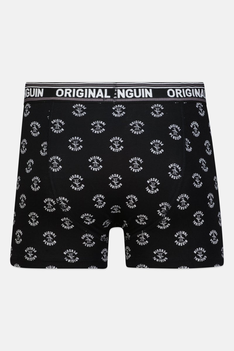 Original Penguin Men 3 Piece Brand Logo Trunks, Grey/Black - Image 2