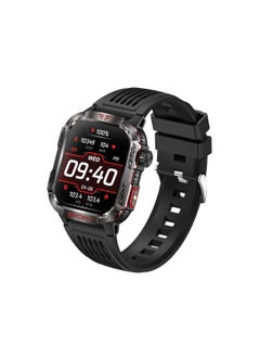 Moxedo Moxedo Warrior Military Smart Watch with LED Flash Light 2.01 IPS HD Large Display Sport Smart Watch Bluetooth Calling, 100+ Watch Faces with Built-in Compass for Android and iOS (Black)  - Image 1