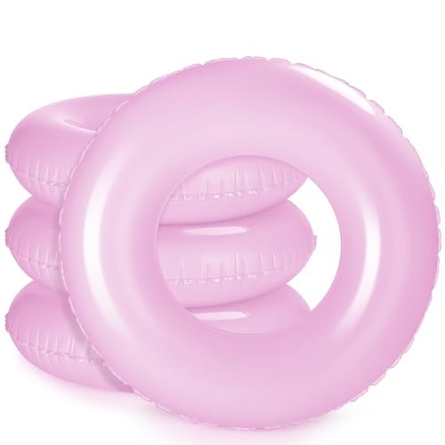 ShinyRelief 4 Pcs Inflatable Pool Floats 33 Inch Swim Rings for Adults Colorful Swim Inner Tube Swimming Ring Raft Float Toys for Beach Swimming Pool Party SuppliesLight Purple - Image 1