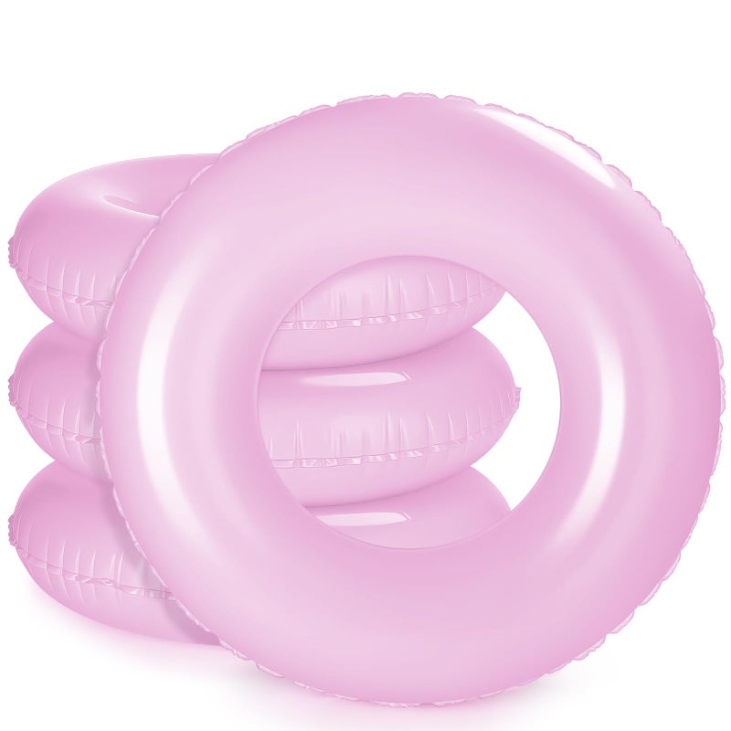 ShinyRelief 4 Pcs Inflatable Pool Floats 33 Inch Swim Rings for Adults Colorful Swim Inner Tube Swimming Ring Raft Float Toys for Beach Swimming Pool Party SuppliesLight Purple - Image 2