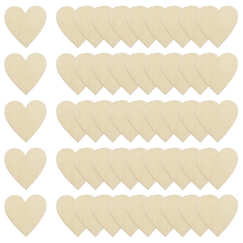 Shapenty Unfinished Wooden Hearts Bulk Blank Wood Slices Discs DIY Craft Cutout Pieces for Wedding Guest Signing Book Frame Album Valentine Christmas Ornaments Party Embellishment 50PCS 12 Inch