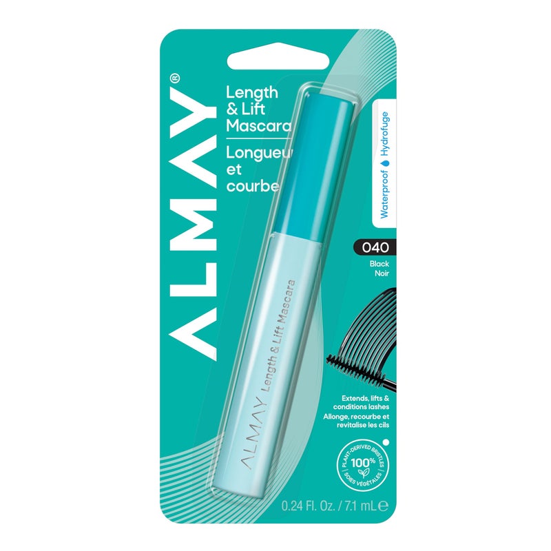 Almay Lengthening Mascara, Volume & Lift, Eye Makeup, Hypoallergenic and Fragrance Free (Packaging May Vary), 040 Waterproof Black, 0.24 fl oz - Image 1