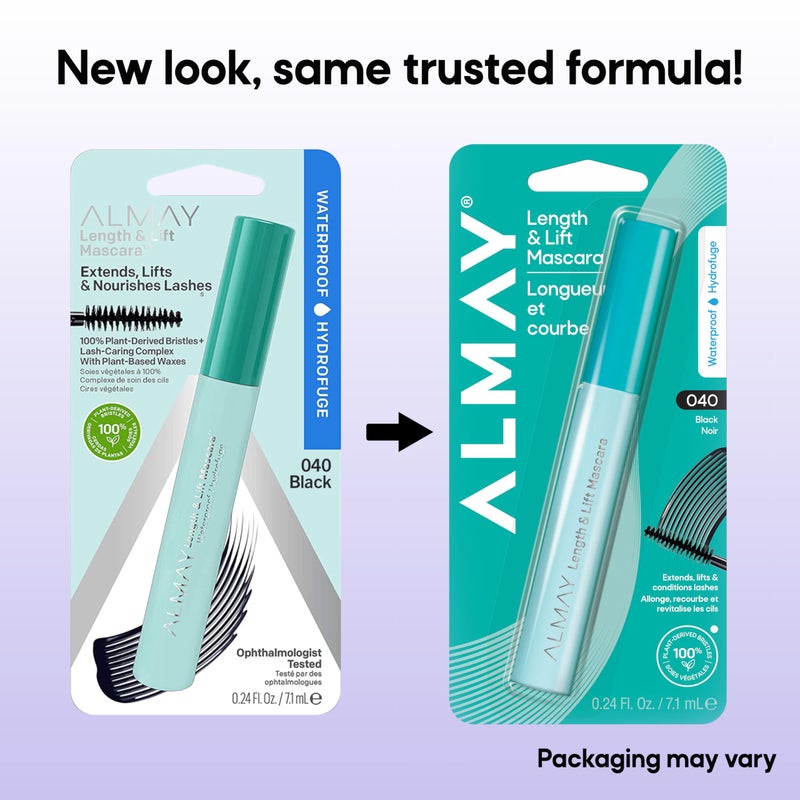 Almay Lengthening Mascara, Volume & Lift, Eye Makeup, Hypoallergenic and Fragrance Free (Packaging May Vary), 040 Waterproof Black, 0.24 fl oz - Image 5