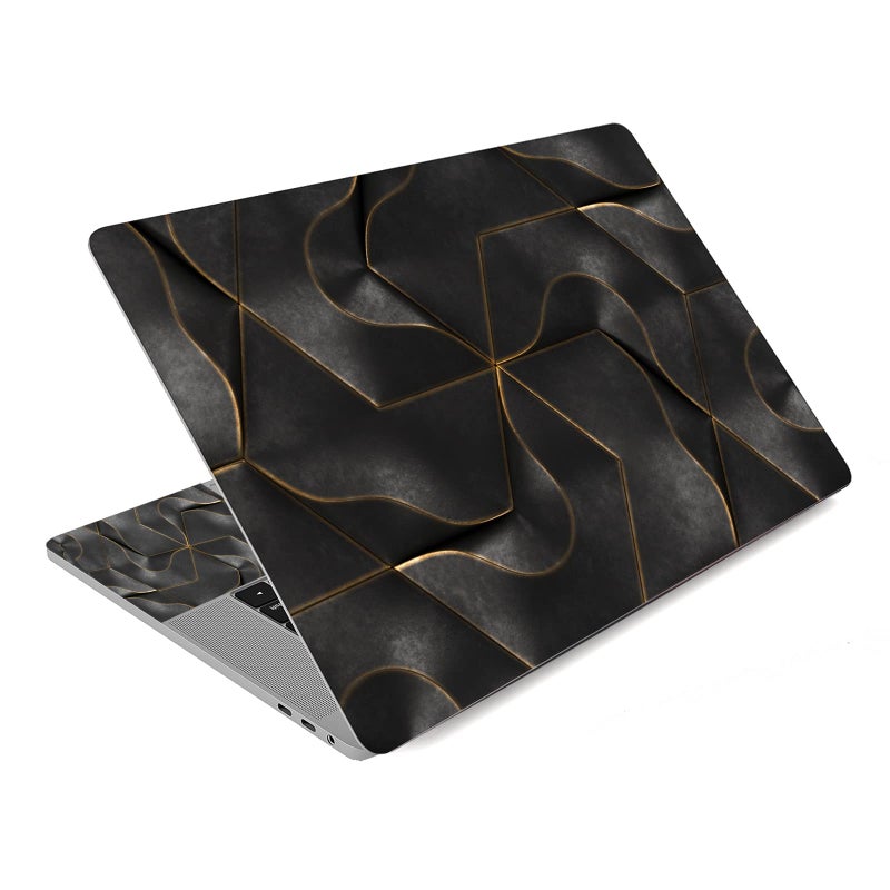 Laptop Stickers Decal,12 13 14 15 15.6 inches Netbook Laptop Skin Sticker Reusable Protector Cover Case for Toshiba Hp Samsung Dell Apple Acer Leonovo Sony Asus Laptop Notebook (Black Maze)