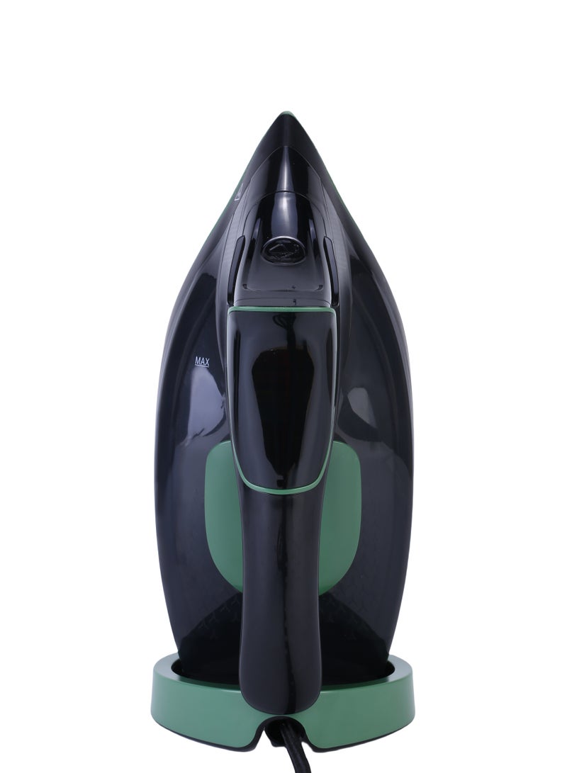 SONASHI Steam Iron with Ceramic Coated Soleplate | LED Display with Touch Control | Steam/Burst Steam/Spray/Dry Iron with Self-Clean Function | Anti-Drip/Anti-Calc/Auto Shut-Off with Water Tank 350 ml 3000 W SI-5088C Black/Green - Image 2