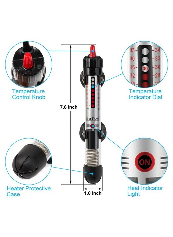 DATOO - DaToo 50 Watt Aquarium Heater Submersible Adjustable Temperature Fish Tank Heater 50W - Image 1