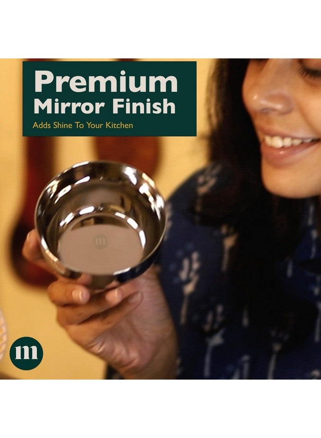 MARU طقم أطباق مارُو من الفولاذ المقاوم للصدأ 6 قطع، صغيرة 220 مل كاتوري فاتي للمطبخ، مناسبة للوجبات الخفيفة، الآيس كريم، الكاري، السلطة، الحلوى - Image 3