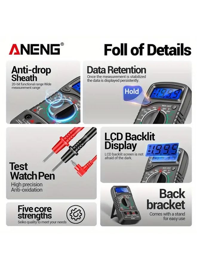 ANENG XL830L Blue Digital Multimeter 1999 Counts AC DC Voltage Current Tester - Image 3