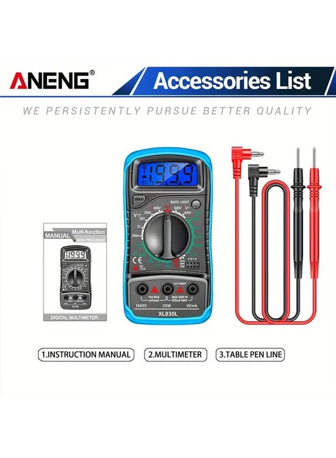 ANENG XL830L Blue Digital Multimeter 1999 Counts AC DC Voltage Current Tester - Image 1