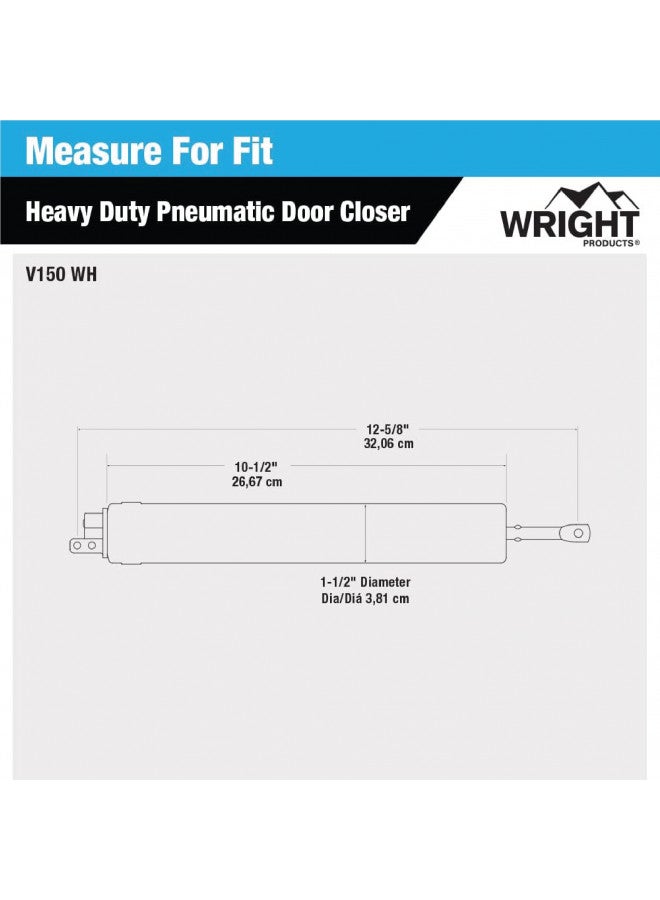 Wright Products V150WH Heavy Duty Pneumatic Screen and Storm Door Closer White - Image 5