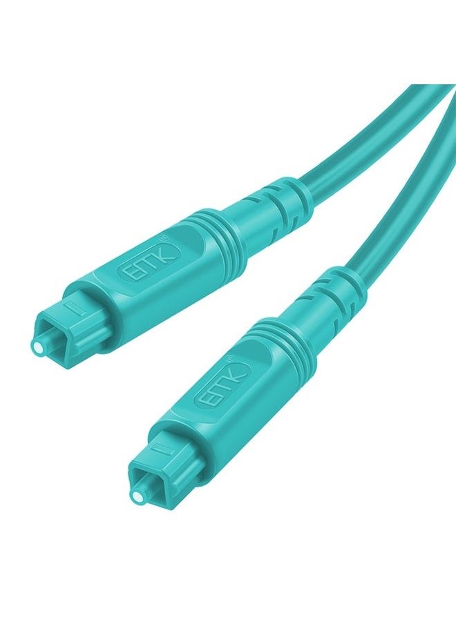 BURAQ 15m EMK OD4.0mm Square Port to Square Port Digital Audio Speaker Optical Fiber Connecting Cable(Sky Blue)  - Image 1
