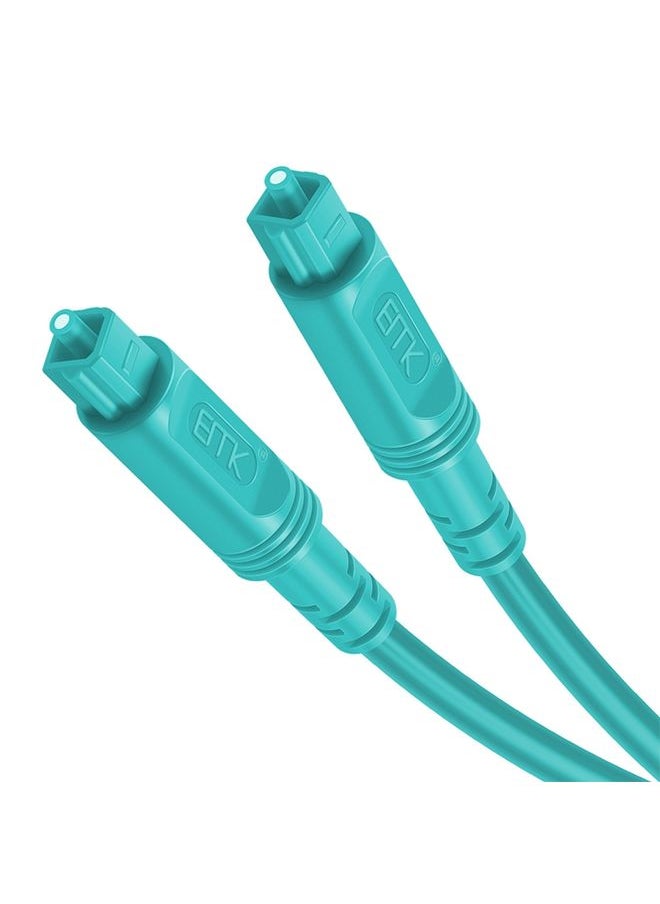 BURAQ 15m EMK OD4.0mm Square Port to Square Port Digital Audio Speaker Optical Fiber Connecting Cable(Sky Blue)  - Image 2
